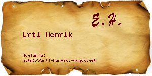 Ertl Henrik névjegykártya